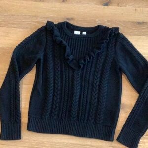Gap kids black sweater with ruffle